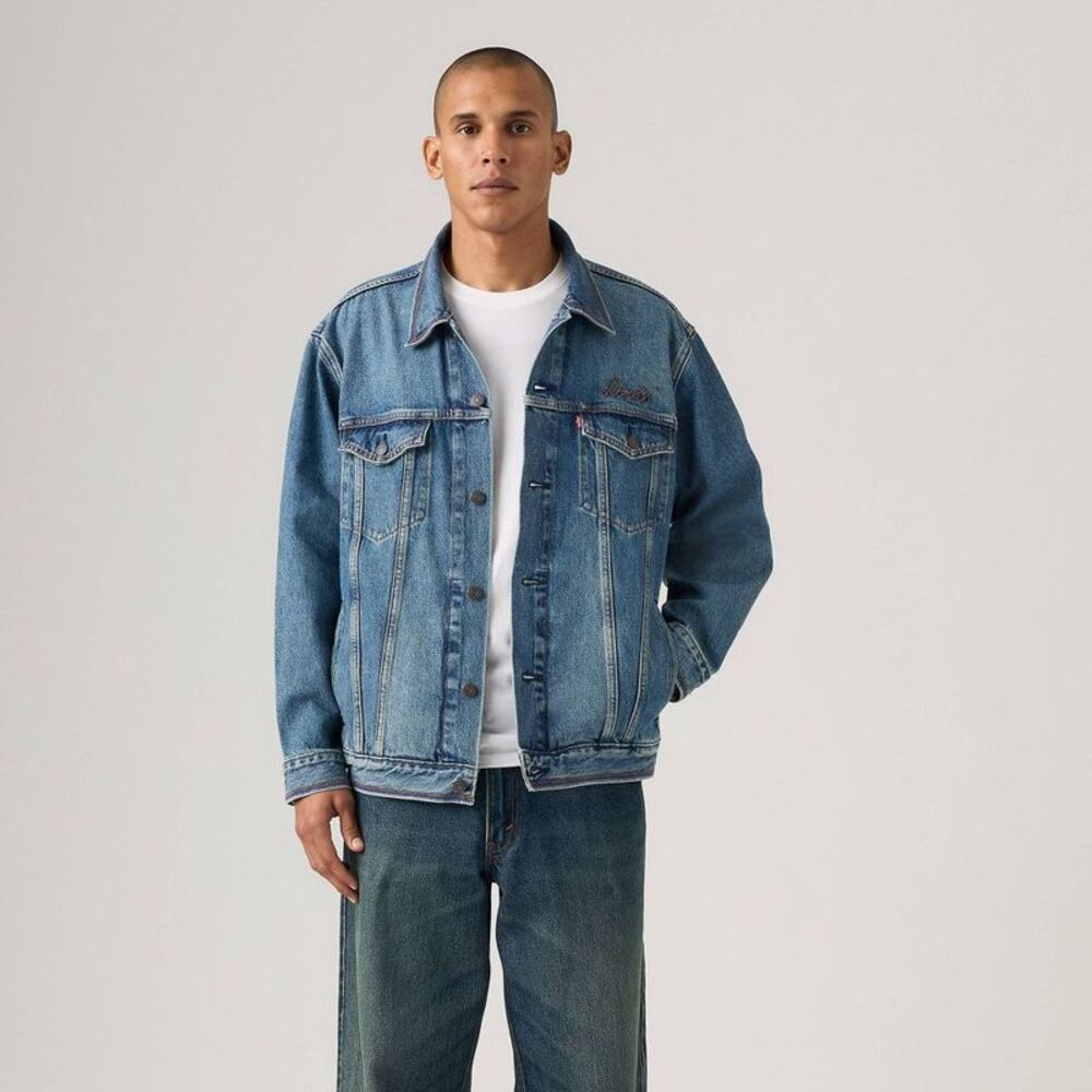 Open Box - Levi's -  Men's Relaxed Fit Trucker Jacket Mid Day Rodeo